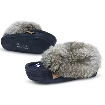 CHILD SUEDE SLIPPERS- TRIM