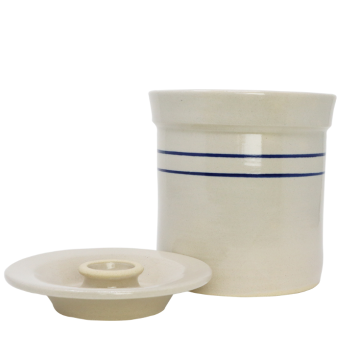 CROCK W/ LID STONEWARE