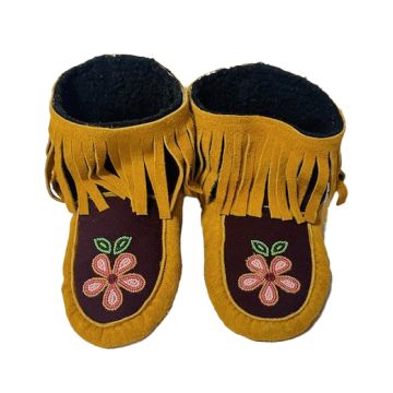 FRINGE ANKLE SLIPPER-FLOWER