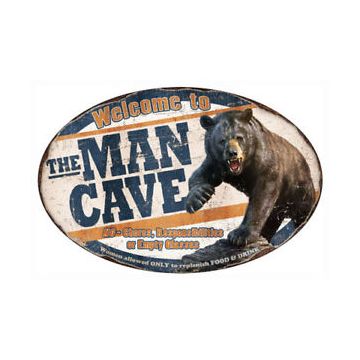 MAN CAVE BEAR  SIGN