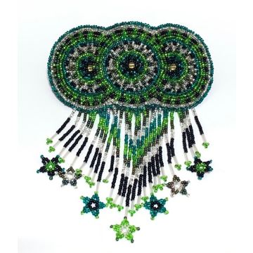 3 MEDALLION FRINGE BARRETTE