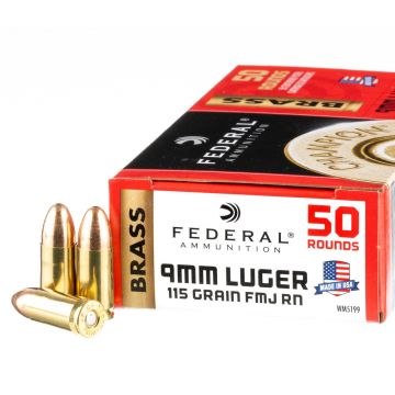 9MM 115GR FMJ BRASS