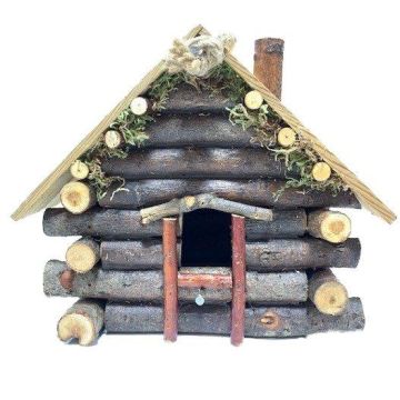 HANGING LOG CABIN BIRDHOUSE